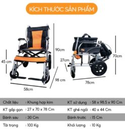 Xe lăn gấp gọn xách tay NIKITA S216-5C