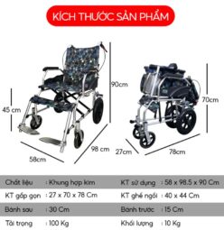 Xe lăn gấp gọn xách tay NIKITA S216-5HS