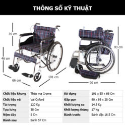 Xe lăn tay có bô vệ sinh Nikita N213-3