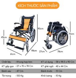 Xe lăn gấp gọn xách tay NIKITA S216-6C
