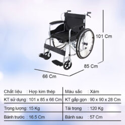 Xe lăn tay có bô vệ sinh Nikita S213-3